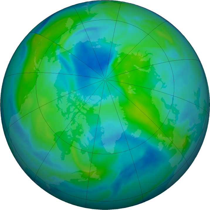 Arctic ozone map for 25 September 2020